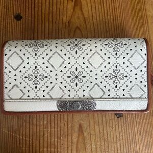 Brighton white and brown leather wallet